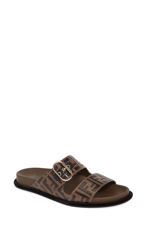 ff logo buckle slide sandal fendi|Men's Luxury Slides & Designer Sandals .